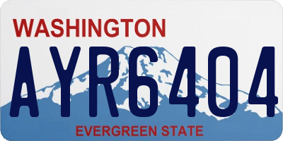 WA license plate AYR6404
