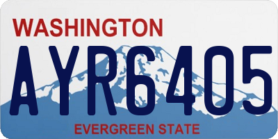 WA license plate AYR6405