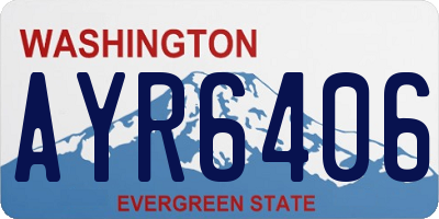 WA license plate AYR6406