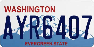 WA license plate AYR6407