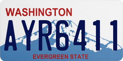 WA license plate AYR6411