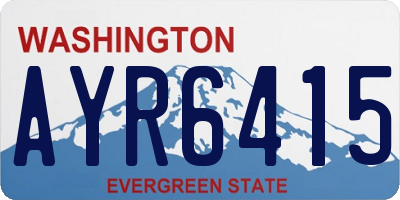WA license plate AYR6415