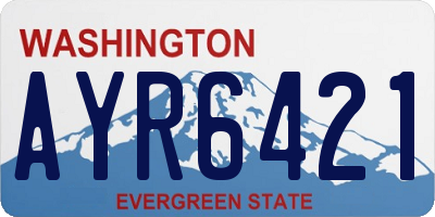 WA license plate AYR6421