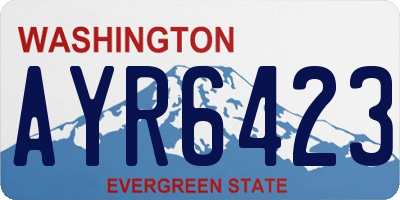 WA license plate AYR6423