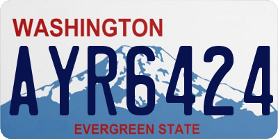 WA license plate AYR6424