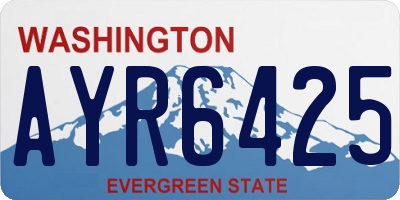 WA license plate AYR6425