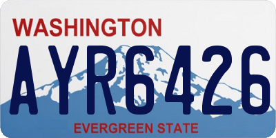 WA license plate AYR6426