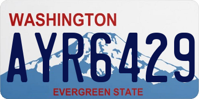 WA license plate AYR6429