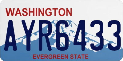 WA license plate AYR6433