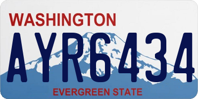 WA license plate AYR6434