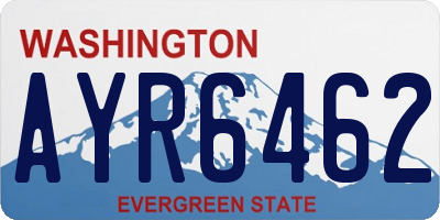 WA license plate AYR6462