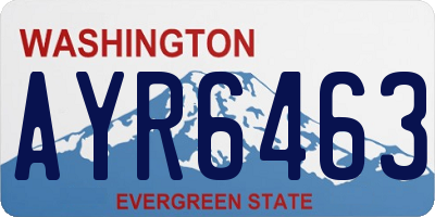 WA license plate AYR6463