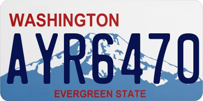 WA license plate AYR6470