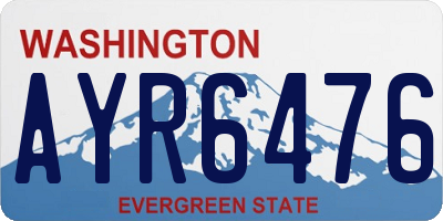 WA license plate AYR6476