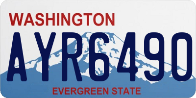 WA license plate AYR6490