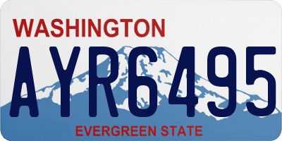 WA license plate AYR6495