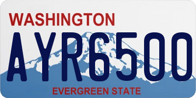WA license plate AYR6500