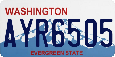 WA license plate AYR6505