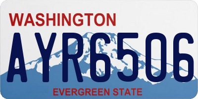 WA license plate AYR6506