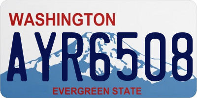 WA license plate AYR6508