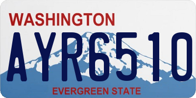 WA license plate AYR6510