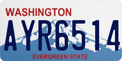 WA license plate AYR6514