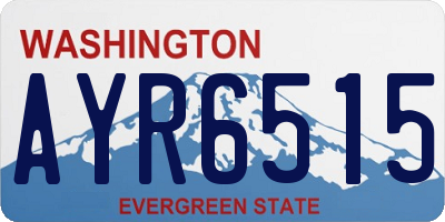 WA license plate AYR6515