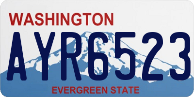 WA license plate AYR6523