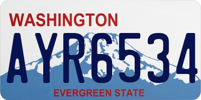 WA license plate AYR6534