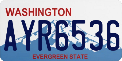 WA license plate AYR6536