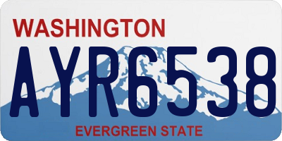 WA license plate AYR6538