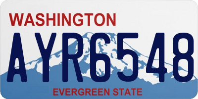 WA license plate AYR6548