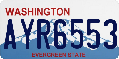 WA license plate AYR6553