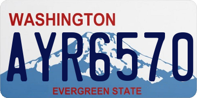 WA license plate AYR6570