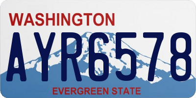 WA license plate AYR6578