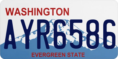 WA license plate AYR6586