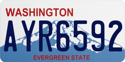 WA license plate AYR6592