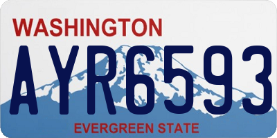 WA license plate AYR6593