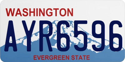 WA license plate AYR6596