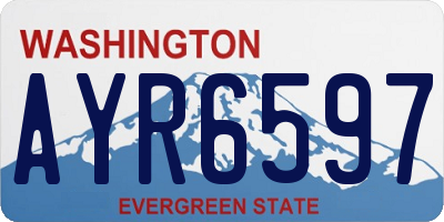 WA license plate AYR6597