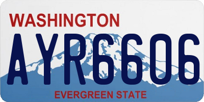 WA license plate AYR6606