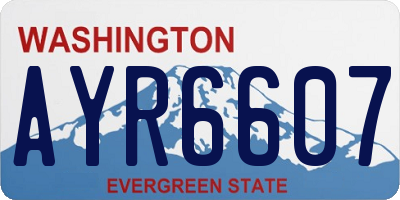 WA license plate AYR6607