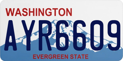 WA license plate AYR6609