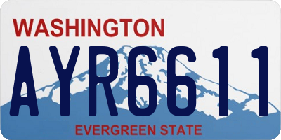 WA license plate AYR6611