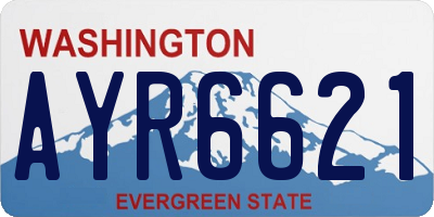 WA license plate AYR6621