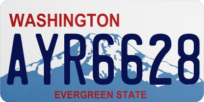 WA license plate AYR6628