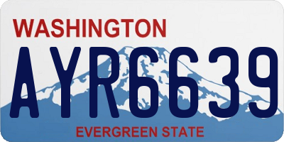WA license plate AYR6639