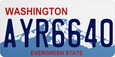 WA license plate AYR6640