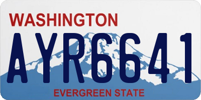 WA license plate AYR6641