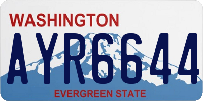 WA license plate AYR6644